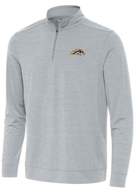 Mens Western Michigan Broncos Grey Antigua Bright Qtr Zip Pullover