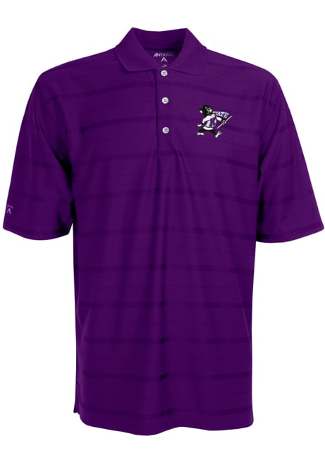 Mens K-State Wildcats Purple Antigua Tone Short Sleeve Polo Shirt