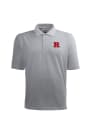 Antigua Rutgers Scarlet Knights Grey Pique Xtra-Lite Short Sleeve Polo Shirt