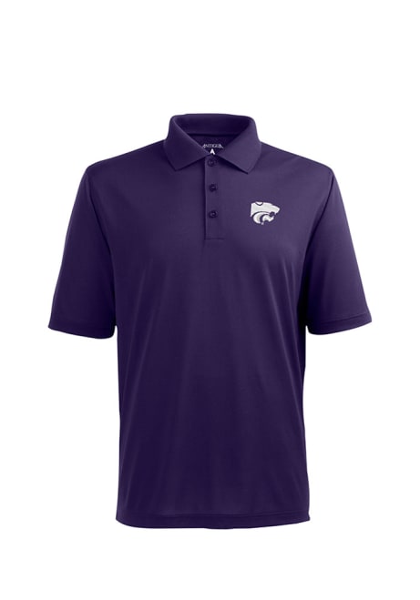 Mens K-State Wildcats Purple Antigua Pique Xtra-Lite Short Sleeve Polo Shirt