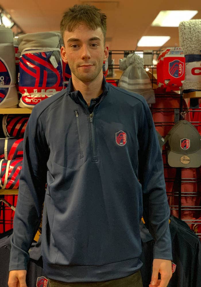 ★ citybreeze★ Arch Logo Color Block Sweatshirt NAVY CUG3S Cotton On quarter zip sweatshirt in navy with speedway