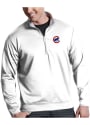 Antigua Chicago Cubs Mens White Leader 1/4 Zip Pullover