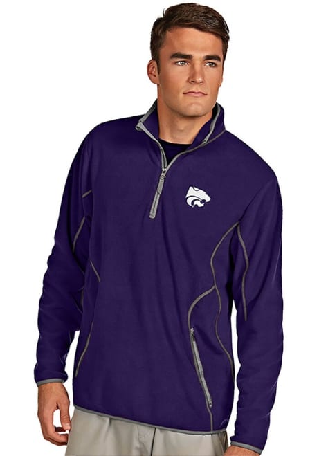 Mens K-State Wildcats Purple Antigua Ice 1/4 Zip Pullover