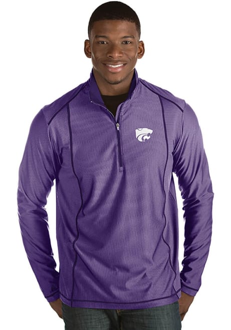 Mens K-State Wildcats Purple Antigua Tempo 1/4 Zip Pullover