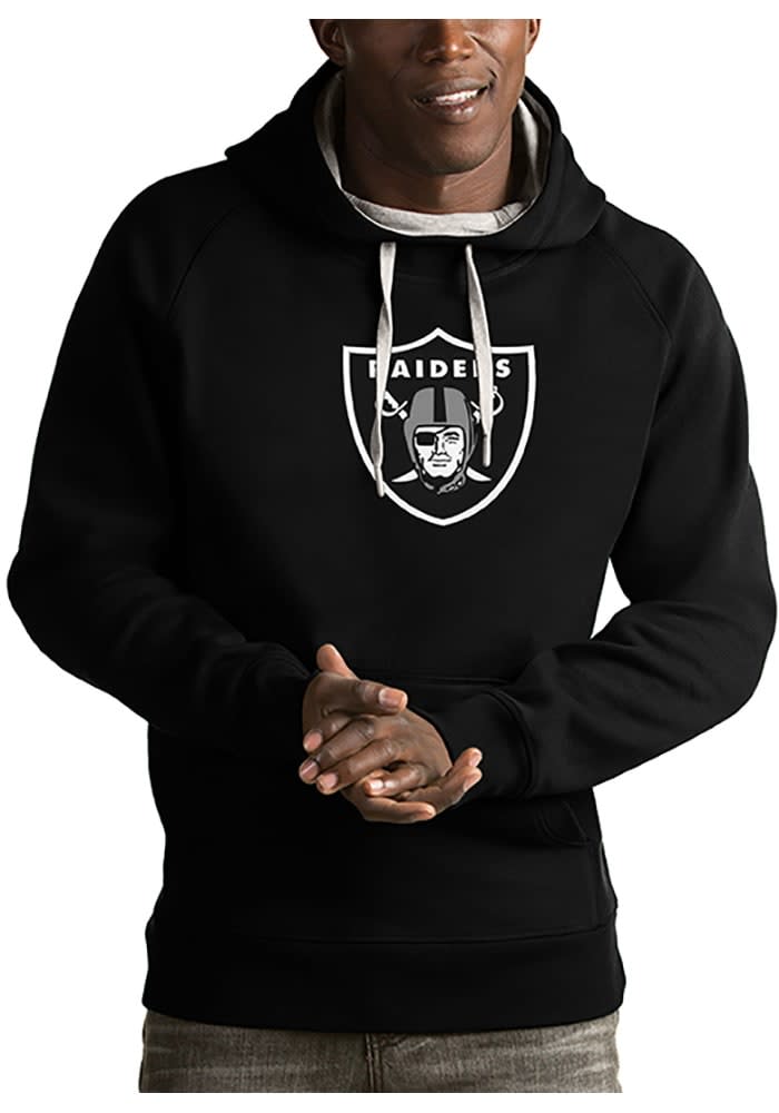 Antigua Las Vegas Raiders Mens Full Front Victory Hoodie BLACK