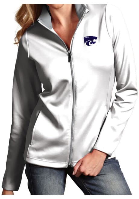 Womens K-State Wildcats White Antigua Leader Medium Weight Jacket