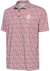 Main image for Mens Indiana Hoosiers Red Antigua Field Ditsy Short Sleeve Polo Shirt