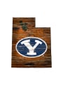 BYU Cougars Distressed State 24 Inch Sign