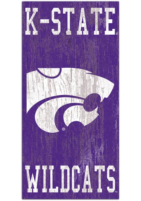 Purple K-State Wildcats Heritage Logo 6x12 Sign