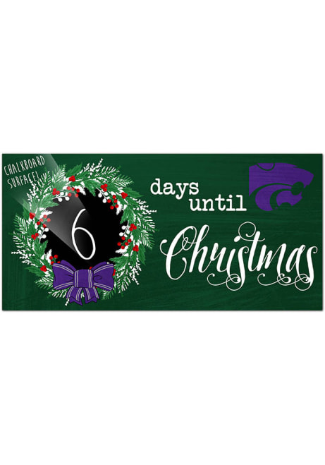 Purple K-State Wildcats Chalk Christmas Countdown Sign