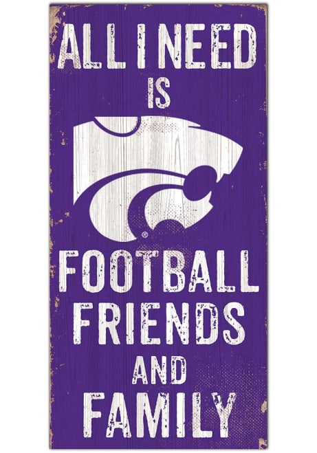 Purple K-State Wildcats Football Friends and Family Sign