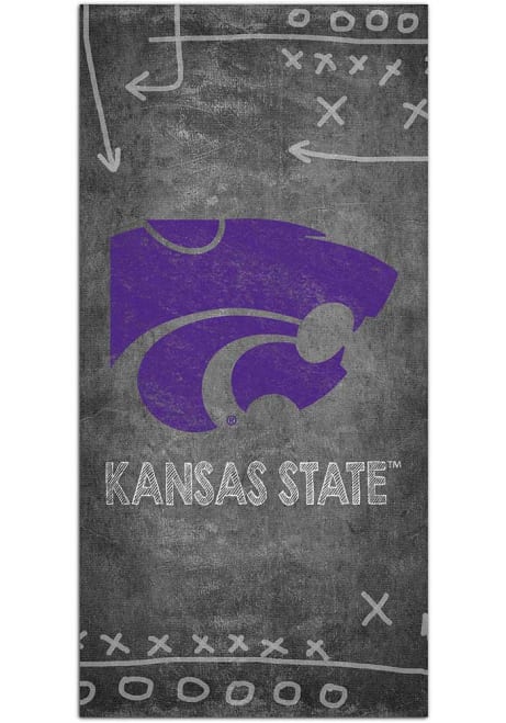 Purple K-State Wildcats Chalk Playbook Sign
