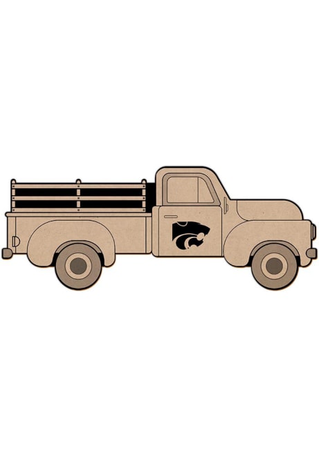 Tan K-State Wildcats Truck Coloring Sign