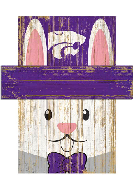 Purple K-State Wildcats Easter Bunny  Head 6x5 Sign