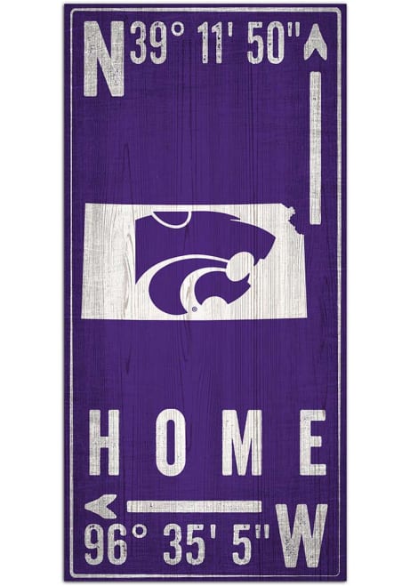 Purple K-State Wildcats Coordinate Sign