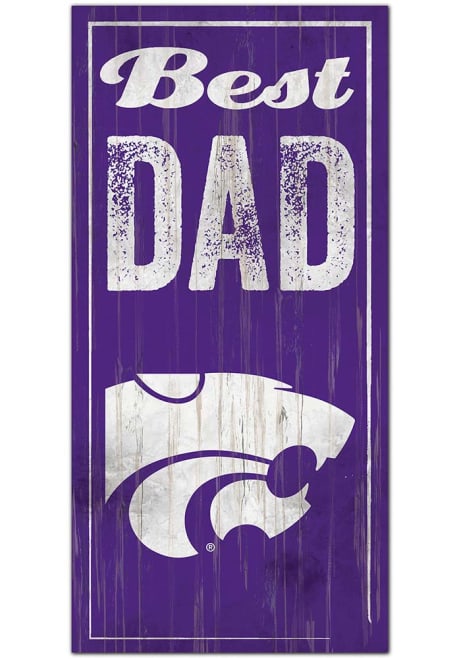 Purple K-State Wildcats Best Dad Sign