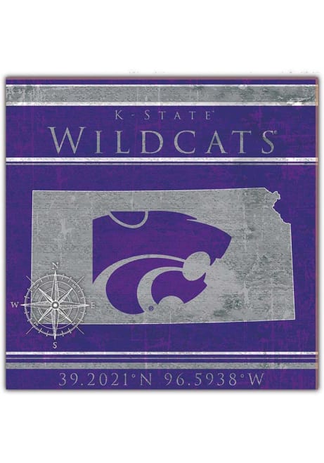 Purple K-State Wildcats Coordinates Sign