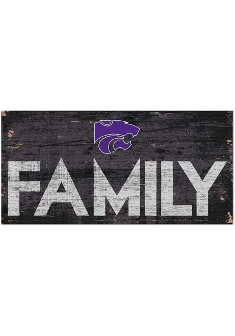 Purple K-State Wildcats Family 6x12 Sign