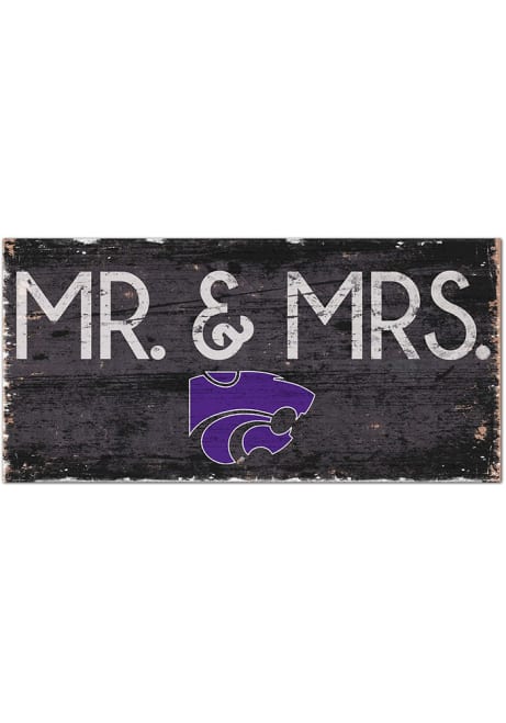 Purple K-State Wildcats Mr and Mrs Sign
