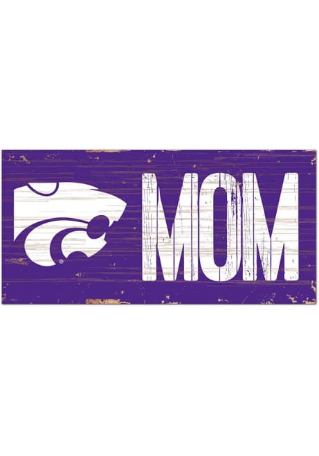 Purple K-State Wildcats MOM Sign