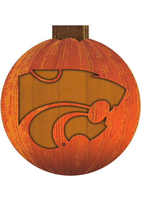 Orange K-State Wildcats Halloween Pumpkin Sign