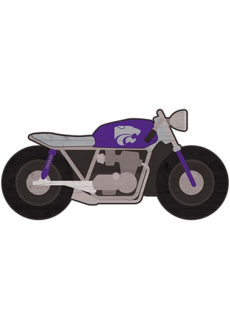 Purple K-State Wildcats Motorcycle Cutout Sign
