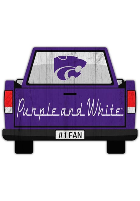 Purple K-State Wildcats Truck Back Cutout Sign