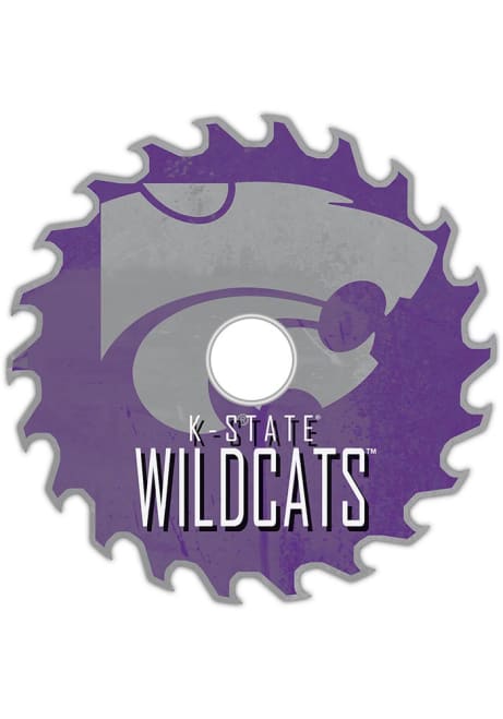 Purple K-State Wildcats Rust Circular Saw Sign