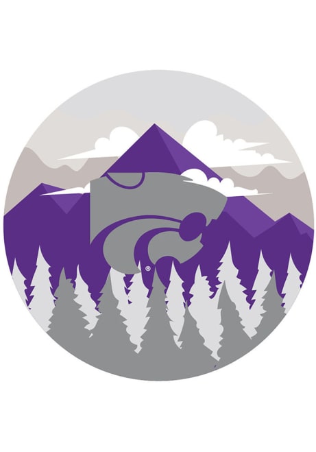 Purple K-State Wildcats Landscape Circle Sign