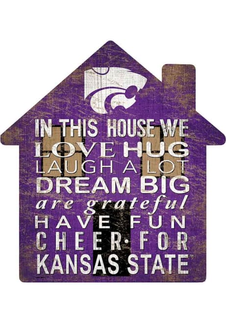 Purple K-State Wildcats 12 inch House Sign