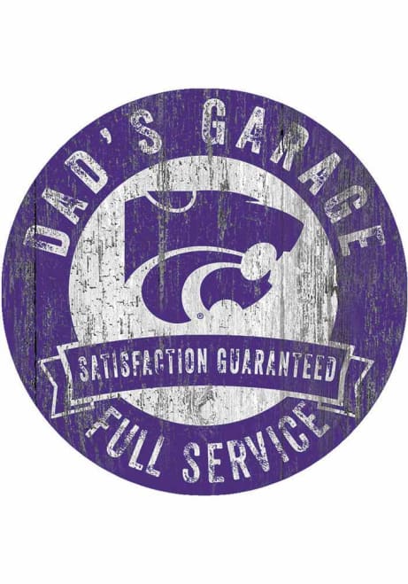 Purple K-State Wildcats Dads Garage Sign