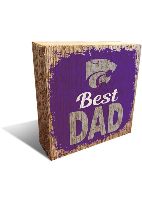Purple K-State Wildcats Best Dad Block Sign