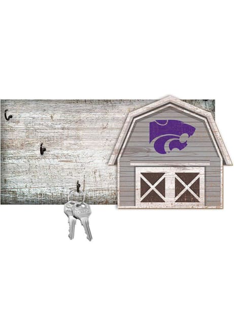 Purple K-State Wildcats Team Barn Key Holder Sign