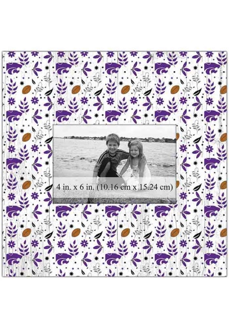 Purple K-State Wildcats Floral Pattern Picture Frame