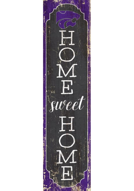 Purple K-State Wildcats 24 Inch Home Sweet Home Leaner Sign