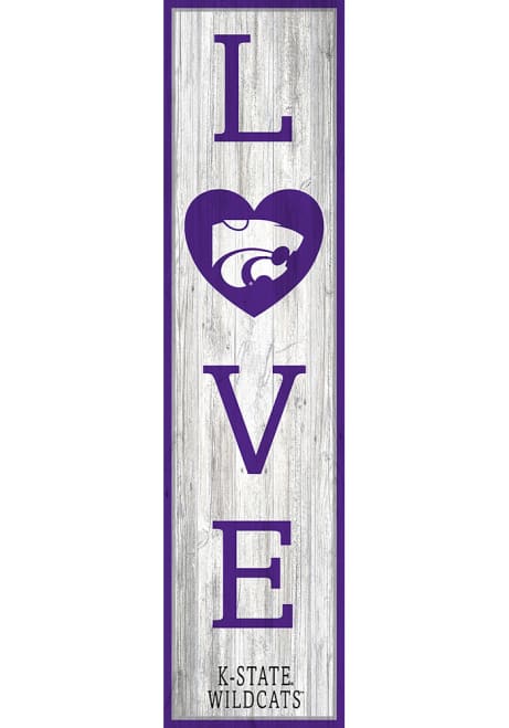 Purple K-State Wildcats 24 Inch Love Leaner Sign