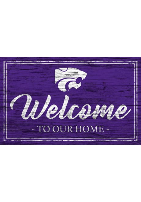 Purple K-State Wildcats Team Welcome 11x19 Sign