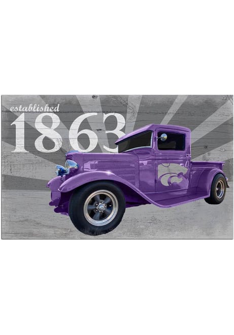 Purple K-State Wildcats Established Truck Sign