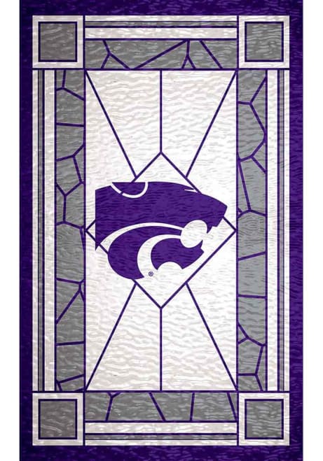 Purple K-State Wildcats Stained Glass Sign