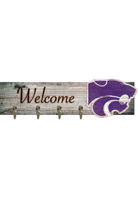 Purple K-State Wildcats Coat Hanger Sign