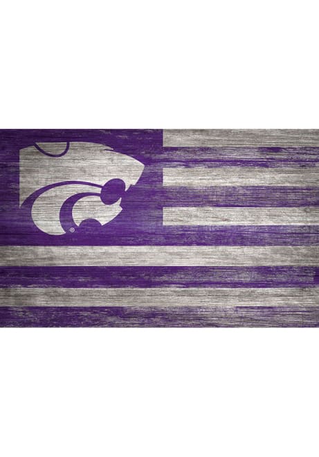 Purple K-State Wildcats Distressed Flag Picture Frame