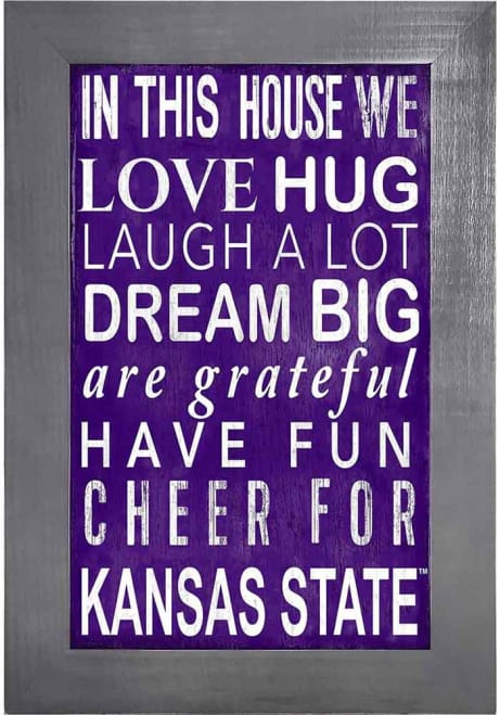 Purple K-State Wildcats In This House Picture Frame