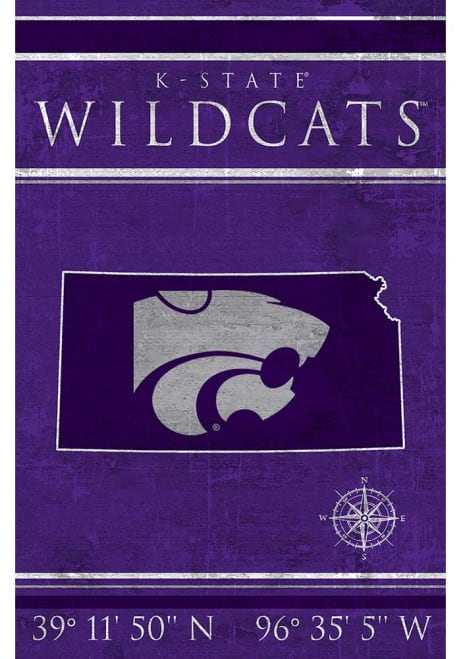 Purple K-State Wildcats Coordinates 17x26 Sign