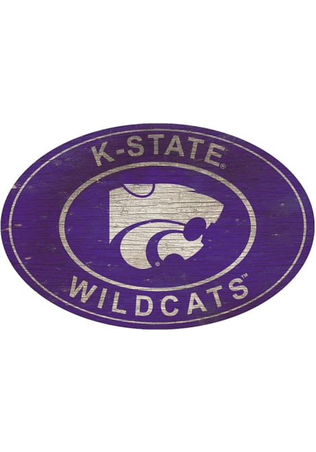 Purple K-State Wildcats 46 Inch Heritage Oval Sign