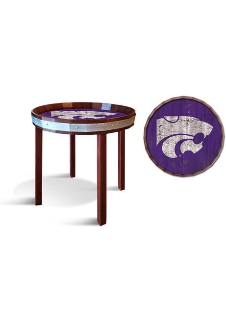 Purple K-State Wildcats 24 Inch Barrel Top Side End Table