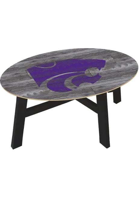 Purple K-State Wildcats Distressed Wood Coffee Table