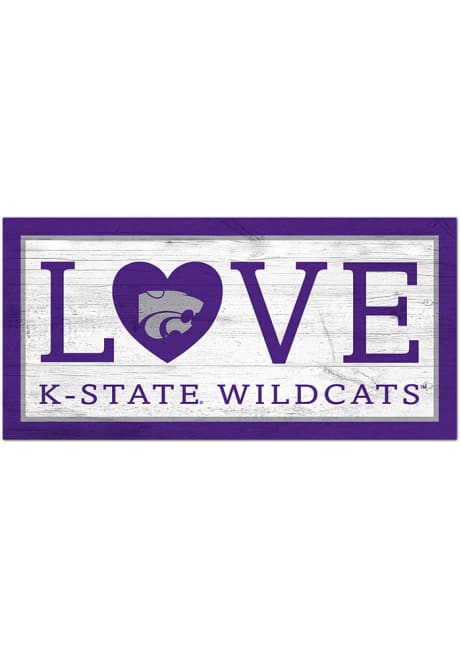 Purple K-State Wildcats 6X12 Love Sign