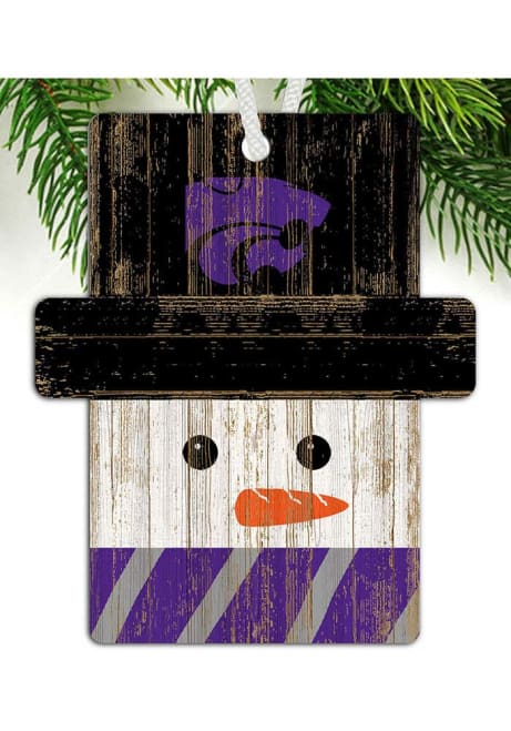 Purple K-State Wildcats Snowman Ornament
