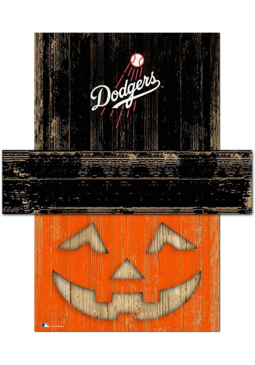 Los Angeles Dodgers Pumpkin Head 6x5 Sign - Blue