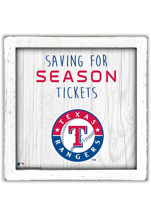 Texas Rangers Saving for Tickets Box Sign NAVY 32627864